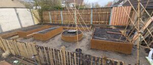 De voortgang van de nieuwe moestuin